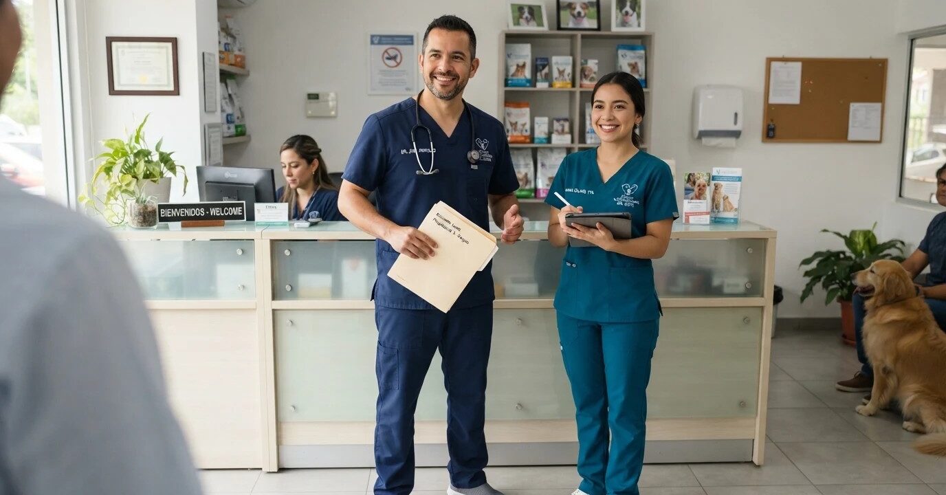 Equipo veterinario listo y atento para atender tanto consultas de rutina como emergencias Equipo veterinario listo y atento para atender tanto consultas de rutina como emergencias