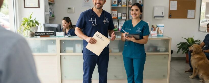 Equipo veterinario listo y atento para atender tanto consultas de rutina como emergencias Equipo veterinario listo y atento para atender tanto consultas de rutina como emergencias
